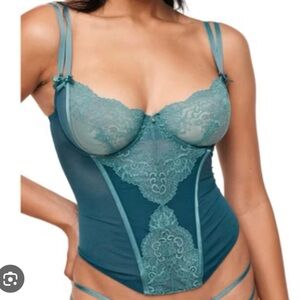 Adore Me Teal Lace Bustier 38B